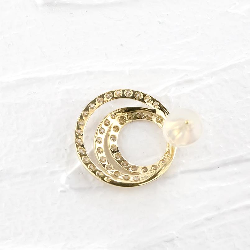 18金 ピアス ペア ダイヤモンド 1ct レディース スタッドピアス リング ゴールド イエローゴールドk18 18k ダイヤ 女性 あすつく 送料無料 セール saleの画像