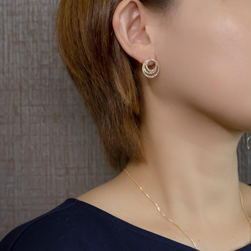 18金 ピアス ペア ダイヤモンド 1ct レディース スタッドピアス リング ゴールド イエローゴールドk18 18k ダイヤ 女性 あすつく 送料無料 セール saleの画像
