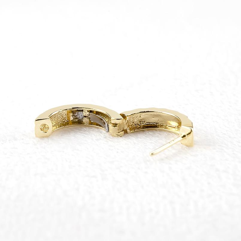 18金 ピアス 片耳 フープピアス 中折れ式 リング カット メンズ ゴールド イエローゴールドk18 18k 男性 あすつく 送料無料 セール saleの画像