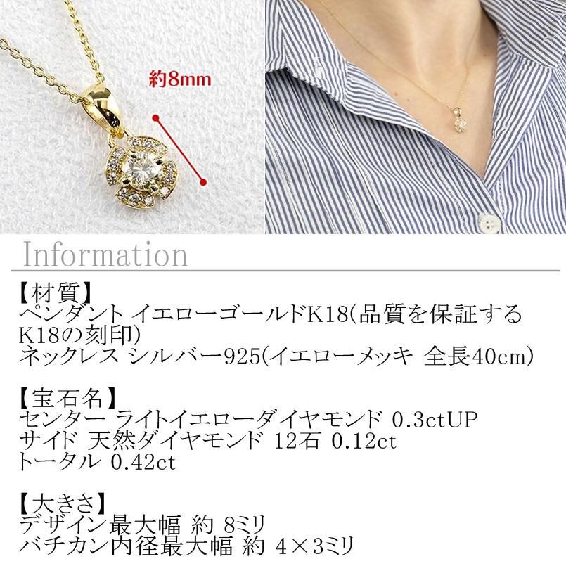 18金 ネックレス トップ ライトイエローダイヤモンド 一粒 大粒 ダイヤモンド ペンダントトップ レディース ゴールド 18k シンプル 人気 送料無料 セール saleの画像