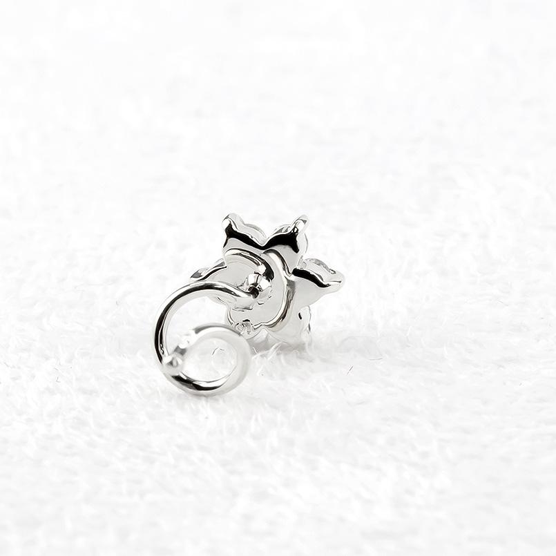 プラチナ 片耳ピアス ダイヤモンド 0.15ct 花 キャッチのいらないピアス レディース pt900 キャッチナッシャー つけっぱなし あすつく 送料無料 saleの画像