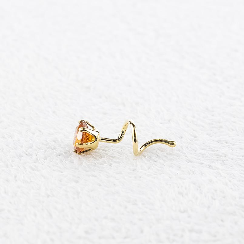 18金 ピアス スペサタイトガーネット ペア ゴールド k18 簡単装着 キャッチのいらないピアス キャッチナッシャー 男女兼用 あすつく 送料無料 セール saleの画像