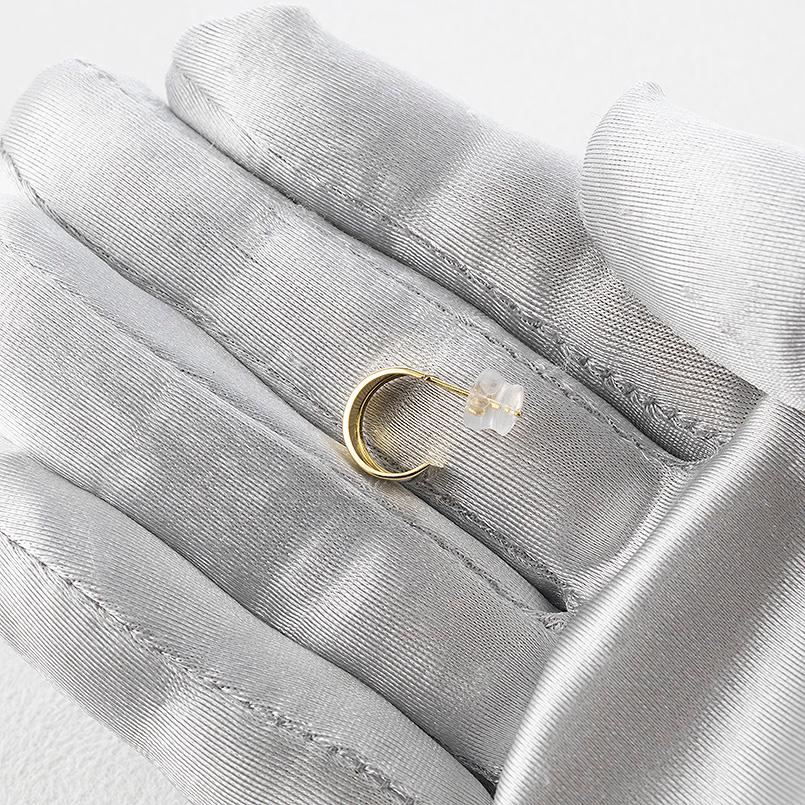 18金 ピアス 小さい 18k メンズ 片耳 フープ 平角 幅広 ゴールド 小さめ 小ぶり 普段使い イエローゴールドk18 シンプル あすつく 送料無料 セール saleの画像