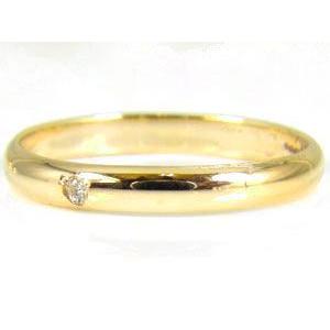 結婚指輪 ペアリング ペア 安い 甲丸 ゴールド 18k イエローゴールドk18 マリッジリング ダイヤモンド 一粒 18金 ストレート 女性