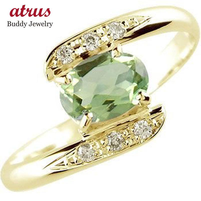 リング ゴールド ピンキーリング ペリドット ダイヤモンドリング 指輪 イエローゴールドk18 8月誕生石 18金 ダイヤ ストレート 宝石 送料無料 新生活 セール