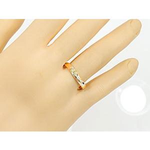 ピンキーリング 指輪 ダイヤモンド イエローゴールドｋ10 ダイヤ 10金 ウェーブリング ストレート 宝石 送料無料 セール saleの画像