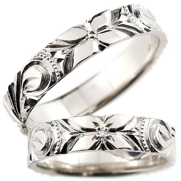 ペアリング ペア 安い 2本セット シルバー ダイヤモンド 一粒 ハワイアンジュエリー 結婚指輪 マリッジリング 人気 プレゼント 女性 送料無料  セール SALE