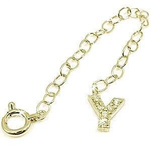 アジャスターチェーン イニシャル ダイヤモンド イエローゴールドK18 ダイヤ 18金 送料無料 セール SALE