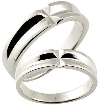 結婚指輪 ペアリング ペア マリッジリング ホワイトゴールドk18 クロス 結婚式 18金 ストレート カップル メンズ レディース 送料無料 セール SALE