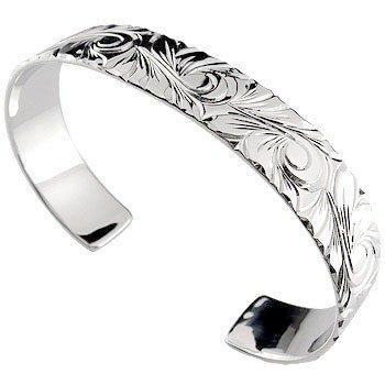 ハワイアンジュエリー ブレスレット メンズ バングル シルバー 太め