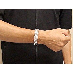 ハワイアンジュエリー ブレスレット メンズ バングル シルバー 太め