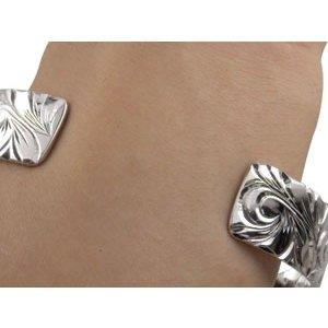 ハワイアンジュエリー ブレスレット メンズ バングル シルバー 太め