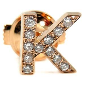 大割引 ラペルピン ダイヤモンド K イニシャルブローチ ピンブローチ ダイヤ 人気 母の日 送料無料 タックピン 18金 ピンクゴールド ブローチ