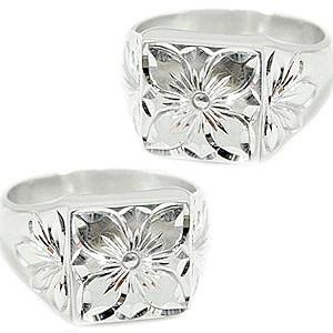 結婚指輪 ペアリング ペア マリッジリング ハワイアンジュエリー ホワイトゴールドK18 ブルメリア 花 マイレ 葉 結婚式 18金 ストレート メンズ セール SALE