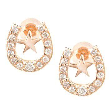楽天市場】馬蹄 ピアス 18k ダイヤモンド 18金 k18 バテイ