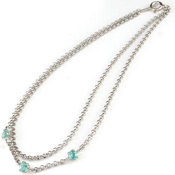 メンズ アンクレット2連 ホワイトゴールドK18 ブルートパーズ オリジナル 手作り 11月の誕生石 18金 チェーン 男性用 宝石 青い宝石 送料無料 セール SALE