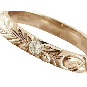 お買い得！！★ハワイアンジュエリー★ハワイアン エンゲージリング ハワイアン 婚約指輪 ダイヤ ダイヤモンド 一粒 ピンクゴールドk18 18k ハワイアンリング 18金