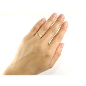 18金 ペアリング 2本セット ハワイアンジュエリー ダイヤモンド 一粒 ピンクゴールド 18k 指輪 ペア 結婚指輪_4