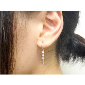 ピアス 18金 メンズ グラデーション ロング フック ホワイトゴールドk18 18k ゆれる 天然石チェーン タッセル フリンジ 宝石 ゆれる ピアス メンズ グラデーション ホワイトゴールドk18 ゆれる キュービック ブルームーンストーン タンザナイト ロードライトガーネット アメジスト