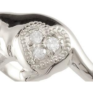 リング ゴールド ピンキーリング 猫 ダイヤモンドリング 指輪 ホワイトゴールドk18 18金 ダイヤ 4月誕生石 ストレート 送料無料 セール SALE リング ホワイトゴールドk18 ピンキーリング 指輪 ダイヤモンド