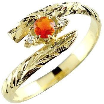 高い素材 ハワイアンジュエリー ピンキーリング リング ファイヤーオパール イエローゴールドk18 指輪 ハワイアンリング 10月誕生石 18金 K18 輝く高品質な Lespakigali Com