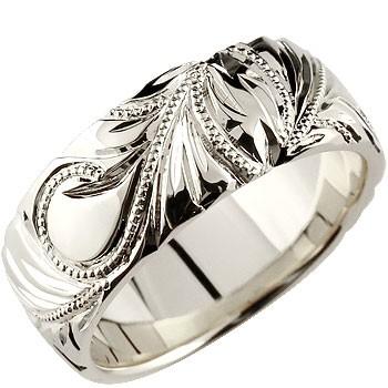 ハワイアンジュエリー メンズ ハワイアンリング 幅広 指輪 シルバー 地金リング ミル打ち ストレート 男性用 送料無料 人気 セール SALE