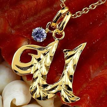 ポイント10倍 18金 18k ハワイアン ネックレス メンズ イニシャル ネーム メンズ U ネックレス イエローゴールドk18 ペンダント トップ アメジスト アルファベット 人気 男性 本店は Skylanceronline Com