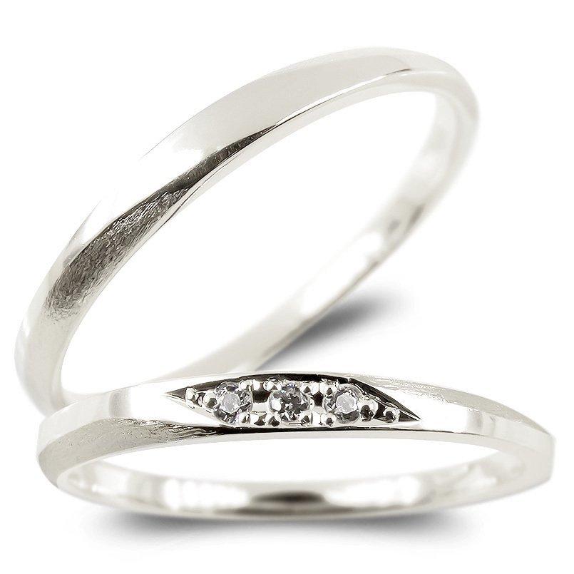 結婚指輪 ペアリング ペア マリッジリング 安い 2本セット ダイヤモンド シルバー つや消し カップル メンズ レディース 送料無料 セール SALE