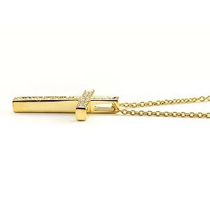 ネックレス ダイヤモンド 18金 トップ クロス ダイヤ ゴールド 18k