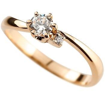 ピンキーリング k18 18金 鑑定書付き 婚約指輪 ダイヤ エンゲージリング ダイヤモンド リング ピンクゴールドk18 一粒 大粒 VSクラス 送料無料 セール SALE