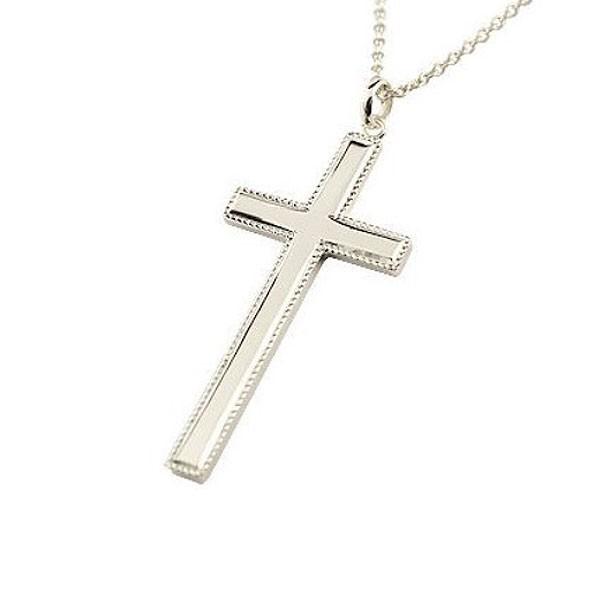 アウトレット送料無料 ネックレス クロス プラチナ ペンダント 十字架 シンプル 地金 人気 ミル打ち レディース 送料無料 高い素材 Www Ladislexia Net
