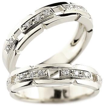 結婚指輪 ペアリング ペア ダイヤモンド マリッジリング ダイヤモンドリング ホワイトゴールドk18 18金 幅広 結婚式 ストレート 送料無料 母の日