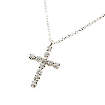 送料込 18金 18k ネックレス メンズ クロス ネックレス ダイヤモンド ホワイトゴールドk18 ペンダント トップ 十字架 シンプル 地金 チェーン 人気 最安値 Artech Mi It