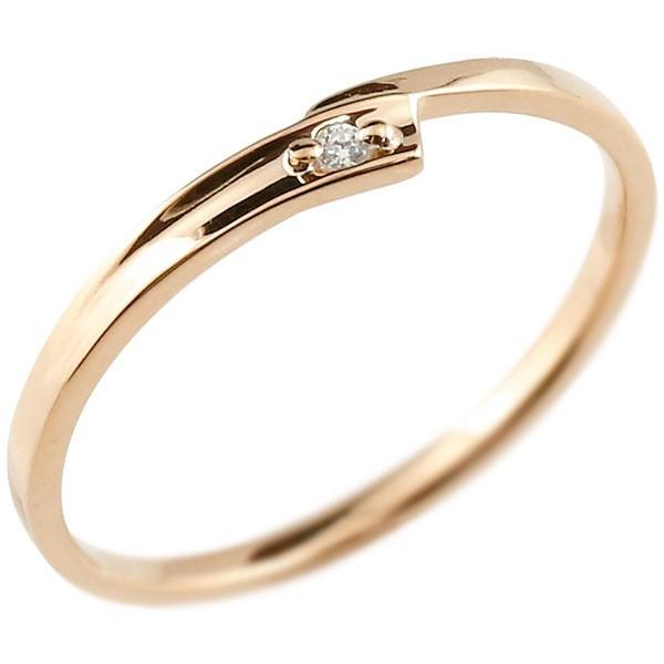 優れた品質 ピンクゴールドk10 ピンキーリング ダイヤモンド 一粒 人気 母の日 送料無料 男性用 指輪 スパイラル 華奢 極細 10金 指輪