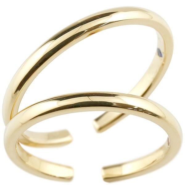 超人気 専門店 11周年記念イベントが ペア トゥリング ペアリング 結婚指輪 マリッジリング イエローゴールドk18 18金 フリーサイズリング 指輪 結婚式 ストレート 送料無料