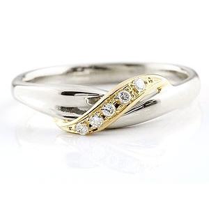 ピンキーリング k18 18金 ダイヤモンド プラチナリング イエローゴールドk18 18k ダイヤ コンビリング ストレート 指輪 送料無料 セール SALE_2