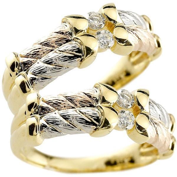 マリッジリング 結婚指輪 ペアリング ペア ダイヤモンド ダイヤ 3色 プラチナ ゴールド 幅広指輪 結婚式 カップル 送料無料 セール SALE｜atrusyume