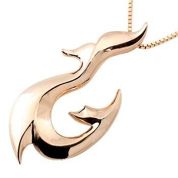 フィッシュフック ネックレス ホエールテール 釣針 ペンダント ピンクゴールドk18 マリン系 人気 ファッション ネックレス 18金 ジュエリー工房アトラス チェーン レディース シンプル 地金 gc ジュエリー工房アトラス夢 購入オンラインストア