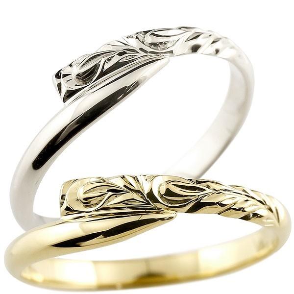 結婚指輪 ペアリング ペア マリッジリング ハワイアンジュエリー ホワイトゴールドk18 イエローゴールドk18 k18 カップル 送料無料 セール SALE