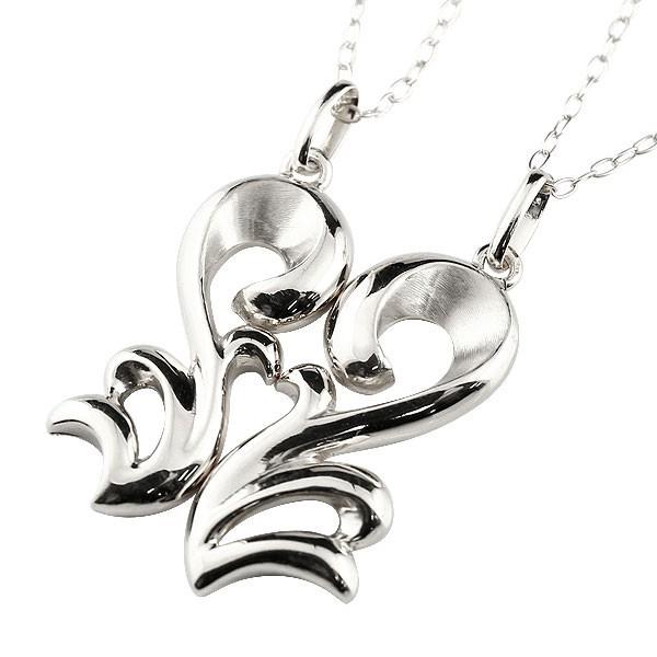 ハワイアンジュエリー ペアネックレス ペアペンダント フィッシュフック ネックレス ホワイトゴールドk18 ハート 18金 人気 送料無料 セール SALE