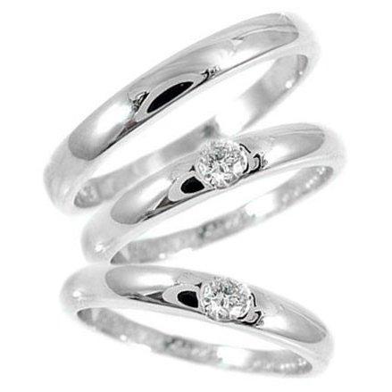 ペアリング ペア ペアアクセサリー マリッジリング 結婚指輪 ダイヤモンド ホワイトゴールドk18 ペアリング 一粒 3本セット 結婚式 ストレート 3本セット トラスリング w 18金 ジュエリー工房アトラス夢 送料無料 通販オンライン に低価格で