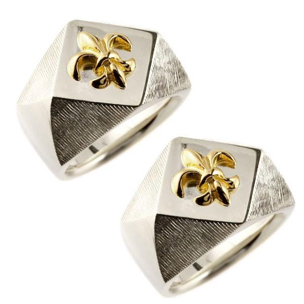 激安単価で ペアリング 結婚指輪 プラチナ マリッジリング Lgbtq メンズ Pt900 印台 幅広 指輪 ユリの紋章 イエローゴールドk18 コンビ リング 18金 送料無料 人気 輝く高品質な Www Sei Ba Gov Br