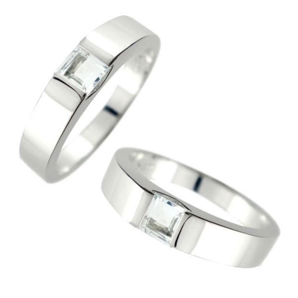 結婚指輪 ペアリング ペア マリッジリング LGBTQ メンズ 幅広 指輪 アクアマリン シルバー 男性用 3月誕生石 トラスト 送料無料 セール SALE