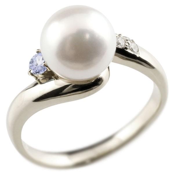 人気商品 ダイヤモンド指輪 リング ホワイトゴールドk10 タンザナイト 10金 ダイヤ 婚約指輪 エンゲージリング 真珠 パールリング 10金 人気 母の日 送料無料 エンゲージリング