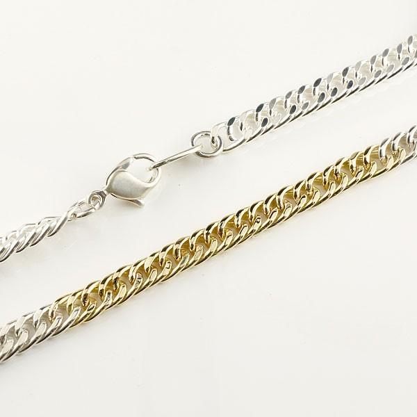18金ネックレス メンズ チェーンネックレス 60cm シルバー925 イエローゴールドk18 コンビチェーン シンプル 60cm シルバー925 18金 地金キヘイ 喜平 Jチェーン 男性 シンプル 人気