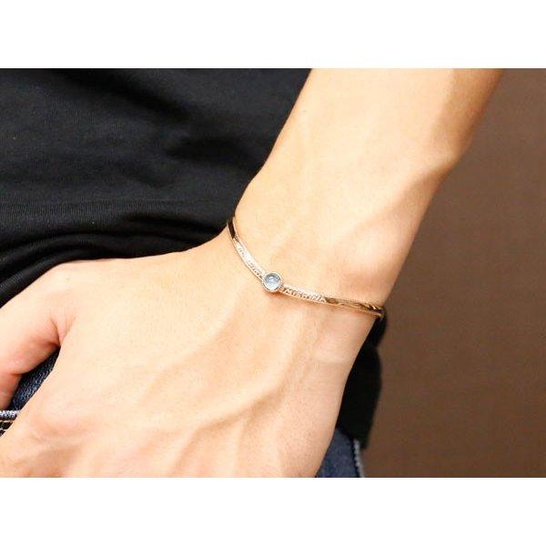メンズ バングル ブレスレット ピンクゴールドk10 アクアマリン 誕生石 ミル打ち 文字入れ 刻印 シンプル 地金 10金 男性用 コントラッド 東京 Contrad Tokyo aqgim ジュエリー工房アトラス夢 通販 Yahoo ショッピング