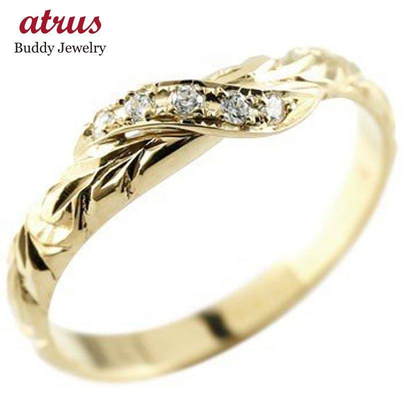 ハワイアンジュエリー 婚約指輪 18金 リング ダイヤモンド レディース