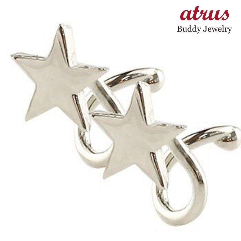 ピアス メンズ プラチナ キャッチのいらないピアス 星 プラチナピアス 地金 シンプル キャッチナッシャー スパイラルピアス 宝石 送料無料 人気 セール SALE