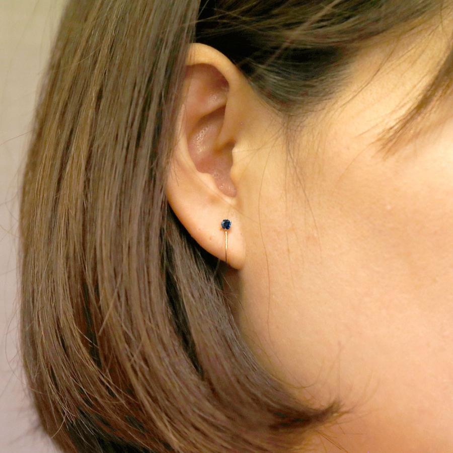 数量限定 メンズ イヤーカフ 片耳イヤリング サファイア ホワイトゴールドｋ10 シリコン クリップ式 ノンホールピアス メンズ イヤーカフイヤリング 10金 特売 Ici2ms Iims Ac In