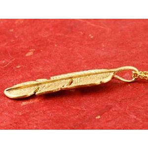 純金 ネックレス 24金 トップ メンズ フェザー 羽 k24 ペンダント